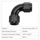 EVIL ENERGY 10AN Female to 10AN Female 90 Degree One Piece Full Flow Swivel Coupler Union Fitting Adapter Aluminum