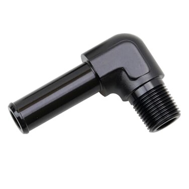 KRD PERFORMANCE Aluminum 90 Degree 38 NPT Male to 58158mm Hose Barb Push On Fitting Adapter Black