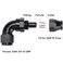 Podavelle 8AN PTFE Hose End Full Flow Fitting 90 Degree Elbow Swivel Aluminum Black