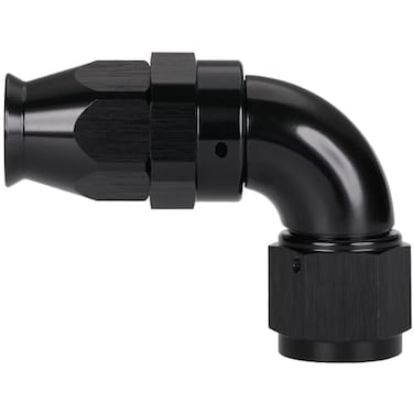 Podavelle 8AN PTFE Hose End Full Flow Fitting 90 Degree Elbow Swivel Aluminum Black