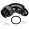 Podavelle 8AN Male Flare to 10AN 10 ORB Oring Boss 90 Degree Full Flow Fitting Adapter Aluminum Black
