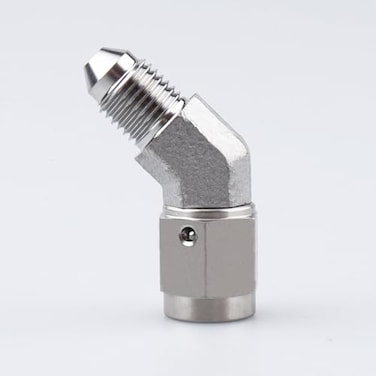 AC PERFORMANCE 3 AN Male to Female 45 Degree Swivel Stainless Steel Brake Fitting Adapter
