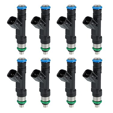 X AUTOHAUX 8pcs 0280158001 2L1Z9F593BA Fuel Injector for Ford E150 E250 E350 Super Duty 54L V8 20042009 for Ford Expedition 46L 54L V8 20032004 Black