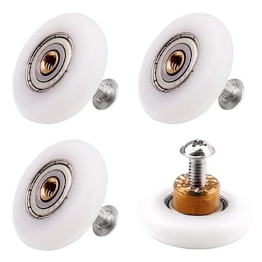 Atoplee shower door rollers Wheels replacement 4pcs 27mm Replacement Part Bathroom Glass Door Runner Sliding Shower Door Roller Wheel Roller Diameter 27mm