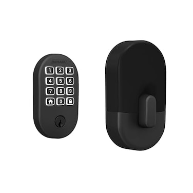 Schlage Arrive Smart WiFi Deadbolt Lock with Keypad Keyless Entry Front Door Lock App Control Alexa and Google Home Compatible Matte Black BE459WB RMN 622