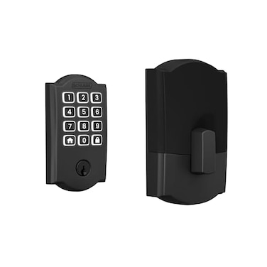 Schlage Arrive Smart WiFi Deadbolt Lock with Keypad Keyless Entry Front Door Lock App Control Alexa and Google Home Compatible Matte Black BE459WB CAM 622