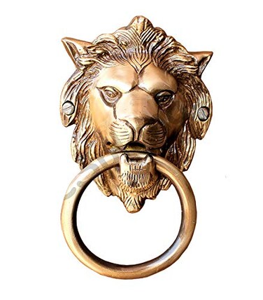 eSplanade 675 Inches Brass Lion Face Door Knocker Door Decor Home Decor