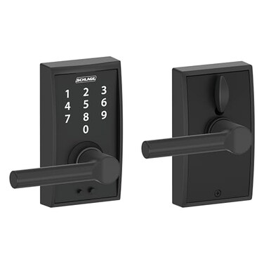 SCHLAGE Touch Century Lock with Broadway Lever Matte Black FE695 CEN 622 BRW