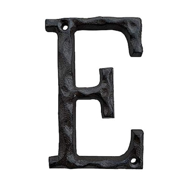 YICC House Letter 5 Inch High Cast Iron Home Address Letter Perfect Matching the 55 Inch Cast Iron House Numbers E
