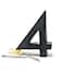 JELSCO 4 Inch House Numbers 3000k LED Modern Address Signs for Homes by 4 Neutra Black