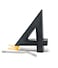 JELSCO 4 Inch House Numbers 3000k LED Modern Address Signs for Homes by 4 Neutra Black