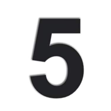 QT Home Decor QT Modern House Number EXTRA LARGE 10 Inch BLACK Stainless Steel Number 5 Five Floating Appearance Easy to install and made of solid 304