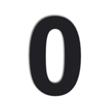 QT Home Decor QT Modern House Number SUPER LARGE 12 Inch BLACK Stainless Steel Number 0 Zero Floating Appearance Easy to Install and Made of Solid 304