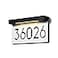 Percompile Solar Address Sign Lighted House Numbers for Outside LED Illuminated Address Plaque with 3000K Warm White Waterproof Outdoor Sign Easy Installation for Home Delivery Visibility