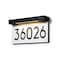 Percompile Solar Address Sign Lighted House Numbers for Outside LED Illuminated Address Plaque with 3000K Warm White Waterproof Outdoor Sign Easy Installation for Home Delivery Visibility