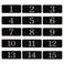 StayMax Plastic Rectangle Locker Numbered Sticker Room Number Table Number 125 Black