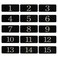 StayMax Plastic Rectangle Locker Numbered Sticker Room Number Table Number 125 Black