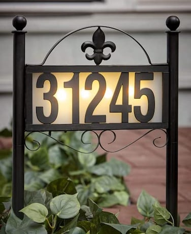 DoinMaster Solar Metal Address Signs for Yard with 50 Customizable House Numbers for Outside Any Combination with Warm White Cold White WeatherResistant SolarPowered LED Illuminated Address Plaques Do