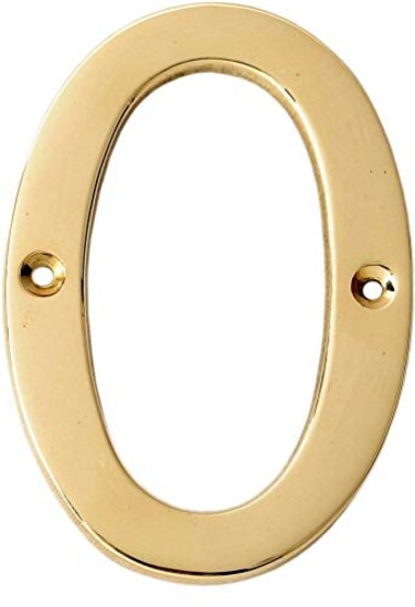 eSplanade 4 Brass House Hotel Door Number Plaque Numeric Numerical Digit 09 0 Zero