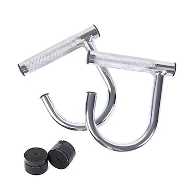 ZUKAM Metal Resistance Band Handles Pull Up Handle with Grip Tapes Heavy Duty Industrial Grade Steel Knurled Surface Handles for Elastic Band Workouts Chrome