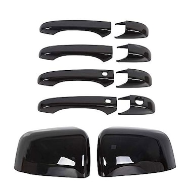 sportuli Black Mirror Covers Door Handle Covers Replacement for 20112021 Jeep Grand Cherokee Dodge Durango