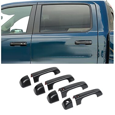Hoolcar Exterior Door Handle Covers Outside Doorknob Cover for 20182021 Dodge Ram Carbon Fiber