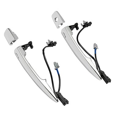 Gledewen Exterior Door Handles Chrome 2PCS Compatible with 20092018 Nissan Sentra Murano Maxima Leaf with Sensor and Smart Keyless Entry System Front Left Right Side Replace 806469N00A 12459871