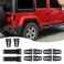 Hoolcar Door Hinge Engine Hood Hinge Tailgate Hinge Cover Trim ABS Exterior Kit Accessories Compatible with 20072017 Jeep Wrangler JK JKU Black 12PCs