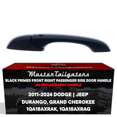 Master Tailgaters Exterior Door Handle Black Primed Replacement for Dodge Durango 20112024 Jeep Grand Cherokee 20112024 OE Part 1QA18AXRAK 1QA18AXRAG Front Right Passenger Side wo Keyhole