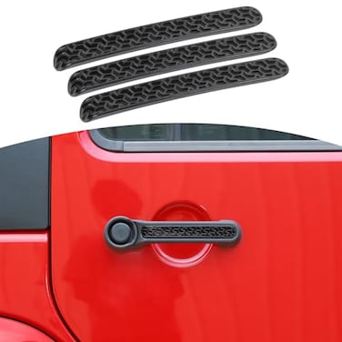 JOSHELA for Jeep JK Tailgate Door Handle Inserts Cover Trim Black for Jeep Wrangler JK 2DR 20072017 Black Exterior Accessories 3pcs