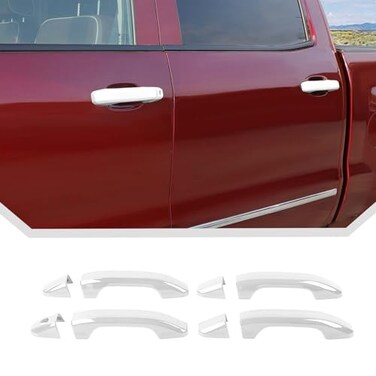 JeCar White Door Handle Cover Fit for Chevrolet SilveradoGMCSierra 2014