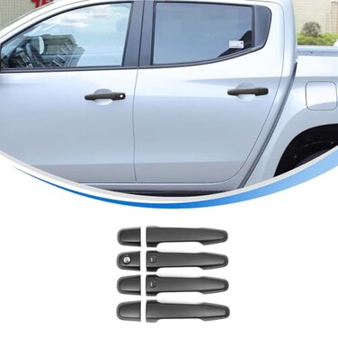 HIRUFAIT Exterior Door Handle Cover for Mitsubishi L200 Triton 2019 2020 2021 2022 2023 ABS Auto Outside Door Handle Protector Cover Trim Accessories