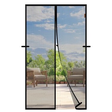 MAGZO Magnetic Screen Door Fits Door Size 36 x 80 ScratchProof Polyester Classic MiddleOpening Keep Annoying Creatures Out Pet Friendly HandsFree Entry with Strong Magnets AutoClosure Black