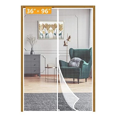 Yotache Screen Doors with Magnets Fit Doors 36 x 96 Screen Size 38 x 97 Heavy Duty Door Net Enjoy Fresh Air White