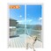MAGZO Magnetic Screen Door Fit Door Size 72 x 96 Inch Screen Size 74 x 97 Polyester Sturdy Mesh with Heavy Duty Full Frame Hook LoopWhite