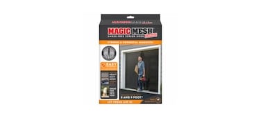 Magic Mesh Garage Door Screen Black Magnetic Closure Breezy Net Mosquito Bug Screen for Standard 2 Door Garage Kid Pet Friendly Size 109 x 845 Pack of 1