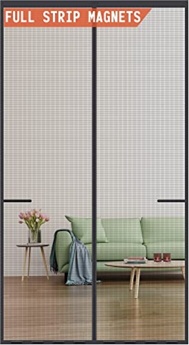 Mpmedo Magnetic Screen Door UpgradedModel Full Strip MagnetsReinforced Heavy Duty Mesh Screen Doors MagnetsFull Frame Seal Retractable Door Screen Magnetic Closure for Single Front Patio Sliding Door