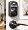 Veise Fingerprint Door Lock with 2 Lever Handles Keyless Entry Door Lock Electronic Keypad Deadbolt Digital Smart Code Front Handle Sets AutoLocking Easy Installation Oil Rubbed Bronze