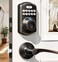 Veise Fingerprint Door Lock with 2 Lever Handles Keyless Entry Door Lock Electronic Keypad Deadbolt Digital Smart Code Front Handle Sets AutoLocking Easy Installation Oil Rubbed Bronze