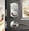 Veise Fingerprint Door Lock with 2 Lever Handles Keyless Entry Door Lock Electronic Keypad Deadbolt Digital Smart Code Front Handle Sets AutoLocking Easy Installation Satin Nickel