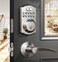 Veise Fingerprint Door Lock with 2 Lever Handles Keyless Entry Door Lock Electronic Keypad Deadbolt Digital Smart Code Front Handle Sets AutoLocking Easy Installation Satin Nickel