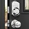 TEEHO TE001K Keyless Entry Door Lock with Handle Electronic Keypad Deadbolt with 2 Knobs HighSecurity Front Door Handle Set for Home Rental Smart AutoLocking Easy Install Satin Nickel