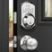 TEEHO TE001K Keyless Entry Door Lock with Handle Electronic Keypad Deadbolt with 2 Knobs HighSecurity Front Door Handle Set for Home Rental Smart AutoLocking Easy Install Satin Nickel