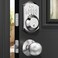 TEEHO TE001K Keyless Entry Door Lock with Handle Electronic Keypad Deadbolt with 2 Knobs HighSecurity Front Door Handle Set for Home Rental Smart AutoLocking Easy Install Satin Nickel