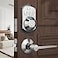 TEEHO TE002L Fingerprint Door Lock with 2 Lever Handles Keyless Entry Deadbolt with Handle Set Electronic Keypad Deadbolt for Front Door Auto Lock and 1 Touch Locking Satin Nickel