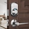 TEEHO TE002L Fingerprint Door Lock with 2 Lever Handles Keyless Entry Deadbolt with Handle Set Electronic Keypad Deadbolt for Front Door Auto Lock and 1 Touch Locking Satin Nickel