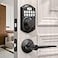 TEEHO TE002L Fingerprint Door Lock with 2 Lever Handles Keyless Entry Deadbolt with Handle Set Electronic Keypad Deadbolt for Front Door Auto Lock and 1 Touch Locking Oil Rubbed Bronze
