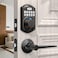 TEEHO TE002L Fingerprint Door Lock with 2 Lever Handles Keyless Entry Deadbolt with Handle Set Electronic Keypad Deadbolt for Front Door Auto Lock and 1 Touch Locking Oil Rubbed Bronze