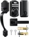TEEHO TK001H Keyless Entry Door Lock with Handle Set Electronic Deadbolt Keypad Door Lock with Code Smart Locks for Front Door Exterior Door Handle AutoLock Easy to Install Matte Black