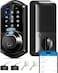 Veise VE07 Fingerprint Smart Door Lock 7in1 Keyless Entry Deadbolt with App Control Electronic Digital Touchscreen Keypad Biometric Smart Locks for Front Door Auto Lock Matte Black